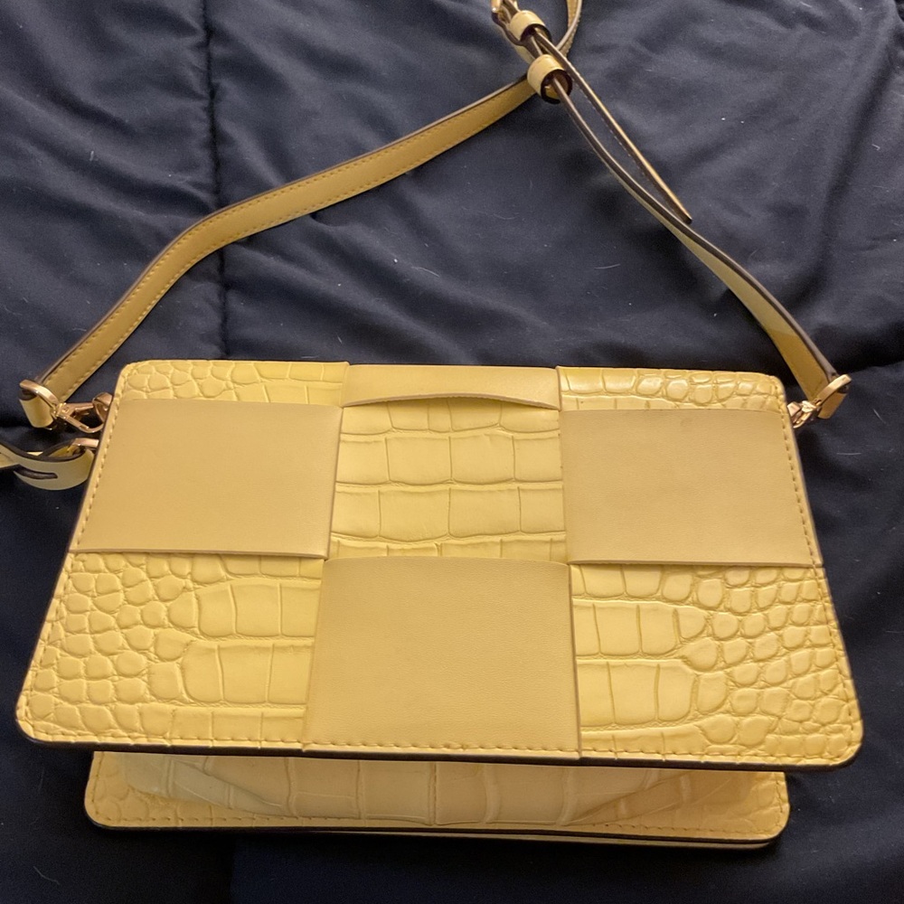 Michael Kors Yellow Croc-Embossed Crossbody - Picture 3 of 5